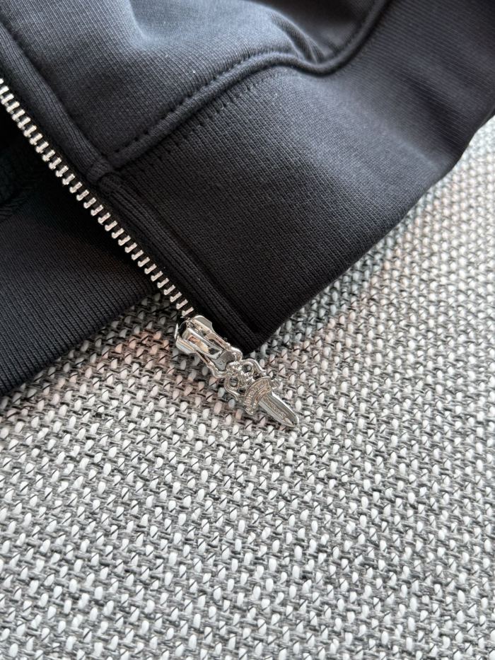NIGO Chrome Hearts Men's & Women's Spring/Fall Letter Print Zipper-Front Warm Solid-Color Long-Sleeve Hooded Sweatshirt Jacket #nigo81736