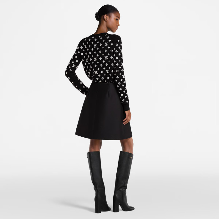 NIGO Louis Vuitton Women's 3D Monogram Knit Pullover Spring/Fall/Winter Solid Color Crew Neck Cashmere Long Sleeve Sweater #nigo81749