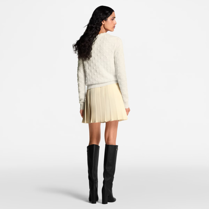 NIGO Louis Vuitton Women's 3D Monogram Knit Pullover Spring/Fall/Winter Solid Color Crew Neck Cashmere Long Sleeve Sweater #nigo81749