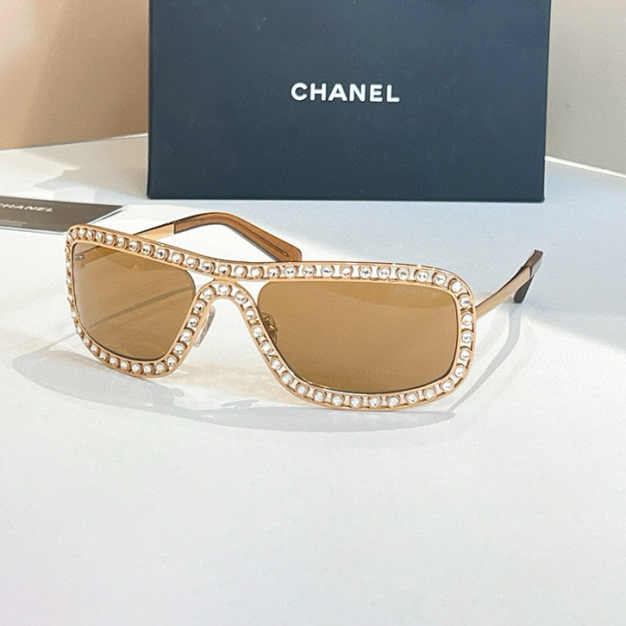 NIGO Chanel Men's and Women's Gemstone-Embellished Rectangular Sunglasses Full-Frame Sunglasses with Solid Color Frames Casual and Fashionable Eyewear Accessories #nigo81744