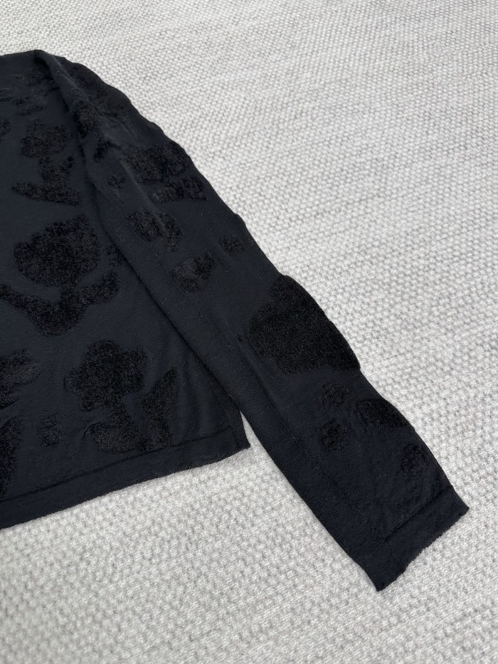 NIGO Chanel Women's Spring/Fall Floral Embroidered High-Neck Base Layer Solid-Color Silk-Cashmere Blend Long-Sleeve Sweater Ngvp #nigo2561