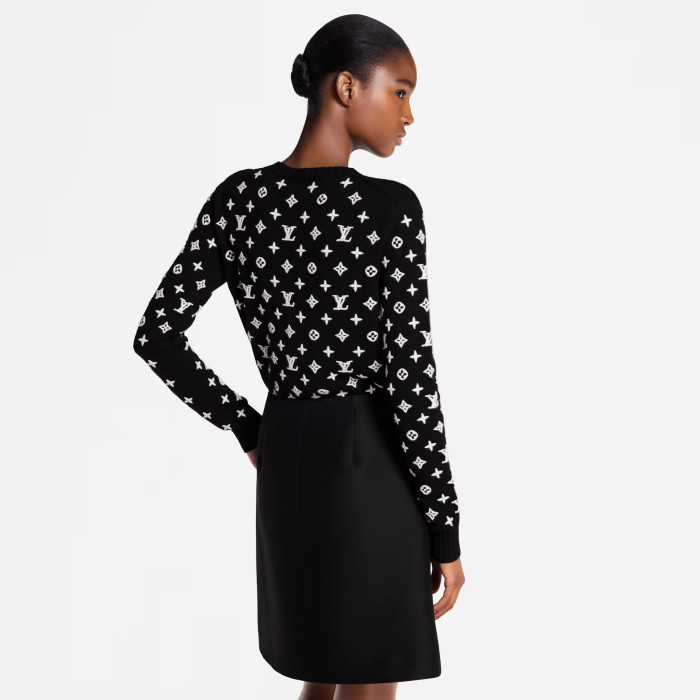 NIGO Louis Vuitton Women's 3D Monogram Knit Pullover Spring/Fall/Winter Solid Color Crew Neck Cashmere Long Sleeve Sweater #nigo81749