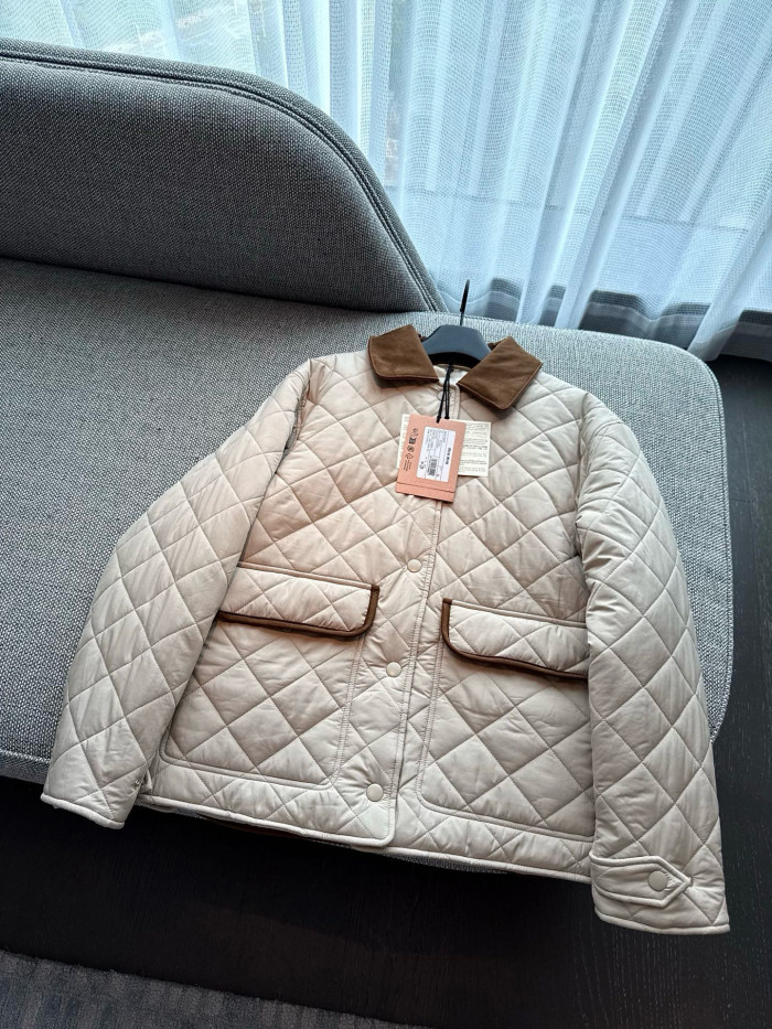 NIGO MiuMiu Women's Fall/Winter Fashion Casual Color Block Collared Single Breasted Checkered Oversized Cotton Coat Jacket #nigo79227
