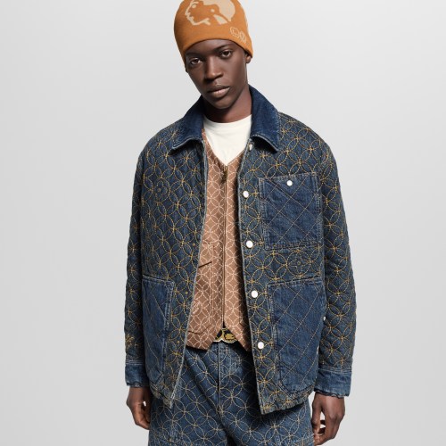 NIGO Louis Vuitton Men's And Women's Fall/Winter Fashion Casual Lapel Single Breasted Cotton Jacket Denim Jacket #nigo79224