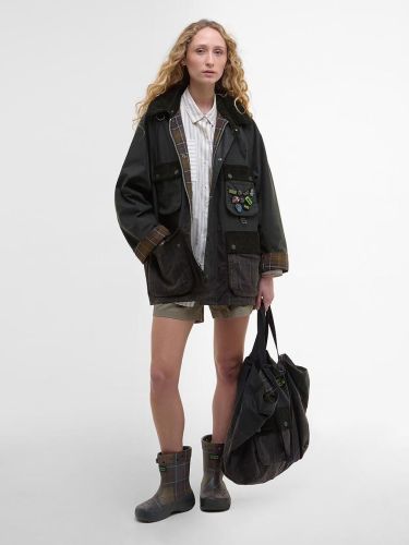 NIGO Barbour × Crocs Men's Women's Fall And Winter Lapel Oil Wax Jacket Badge Fashion Trend Pockets Casual Hooded Single-breasted Jacket Ngvp #nigo2624