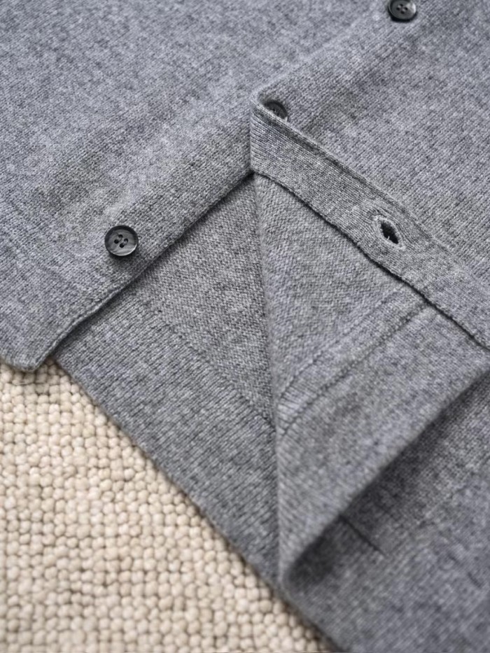 NIGO Ermenegildo Zegna Men's Spring, Summer, Autumn Cashmere Silk Lapel Long Sleeved Single Breasted Solid Color Shirt Ngvp #nigo2564
