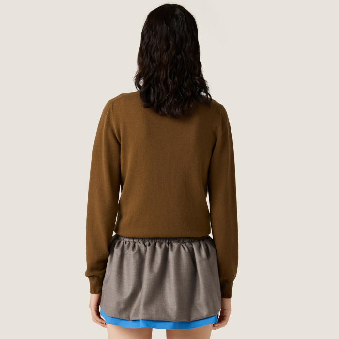 NIGO MiuMiu Women's Fall/Winter Fashion Classic Solid Color Lapel Single Breasted Solid Color Knit Long Sleeve Cardigan #nigo79241