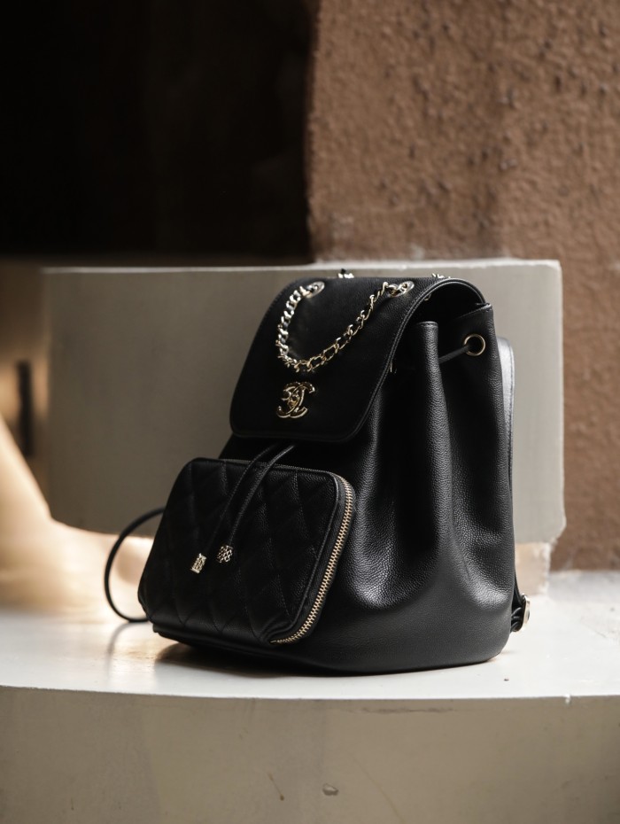 NIGO Chanel Women's Classic Solid Color Vintage Diamond Quilted Leather Zipper Flap Chain Backpack Bag Bags#nigo79235