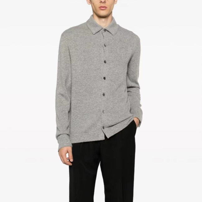 NIGO Ermenegildo Zegna Men's Spring, Summer, Autumn Cashmere Silk Lapel Long Sleeved Single Breasted Solid Color Shirt Ngvp #nigo2564