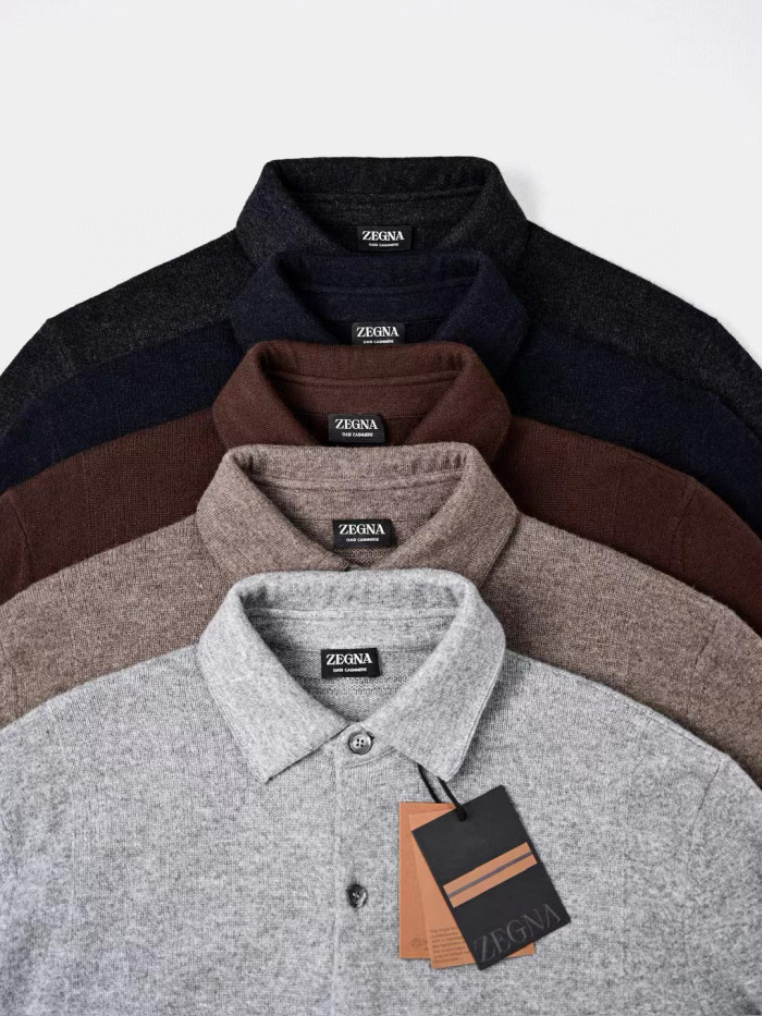 NIGO Ermenegildo Zegna Men's Spring, Summer, Autumn Cashmere Silk Lapel Long Sleeved Single Breasted Solid Color Shirt Ngvp #nigo2564