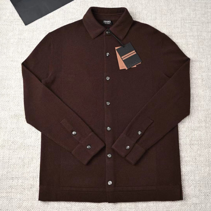NIGO Ermenegildo Zegna Men's Spring, Summer, Autumn Cashmere Silk Lapel Long Sleeved Single Breasted Solid Color Shirt Ngvp #nigo2564