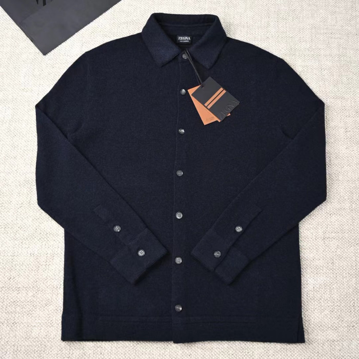 NIGO Ermenegildo Zegna Men's Spring, Summer, Autumn Cashmere Silk Lapel Long Sleeved Single Breasted Solid Color Shirt Ngvp #nigo2564