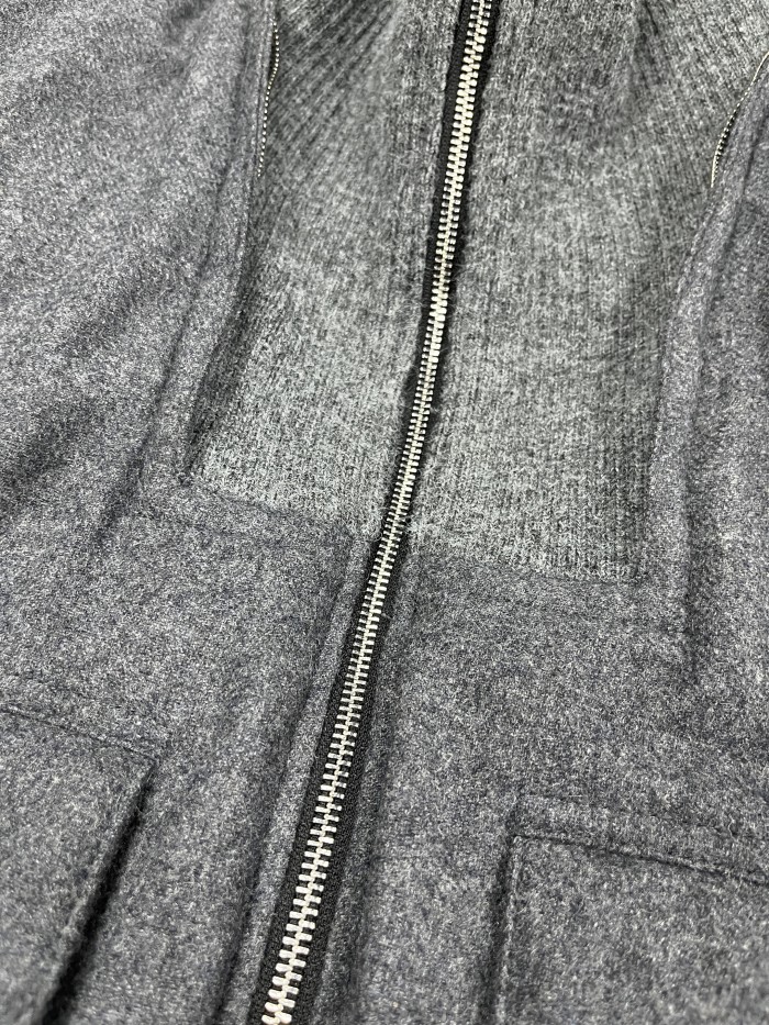 NIGO Hermes Men's Spring/Fall Patchwork Leather-Fur Collar Cashmere Casual Solid-Color Hooded Jacket Ngvp #nigo2572