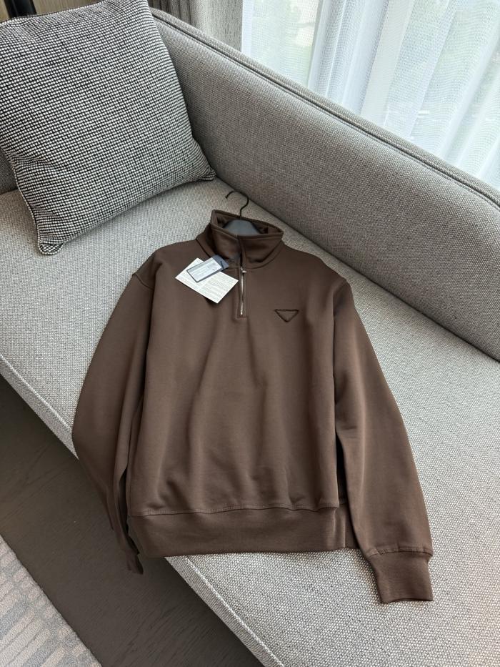 NIGO Prada Men's And Women's Spring/fall Fashion Casual Solid Color Collared Half Zip Logo Polo Shirt Pullover Long Sleeve Sweatshirt #nigo79262
