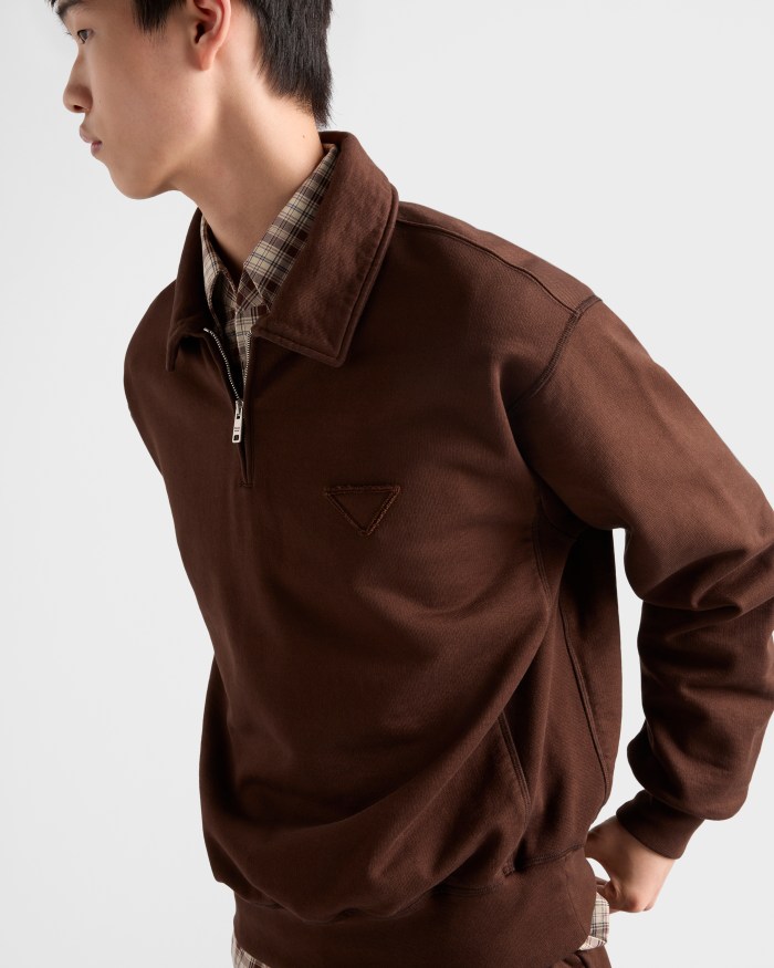 NIGO Prada Men's And Women's Spring/fall Fashion Casual Solid Color Collared Half Zip Logo Polo Shirt Pullover Long Sleeve Sweatshirt #nigo79262