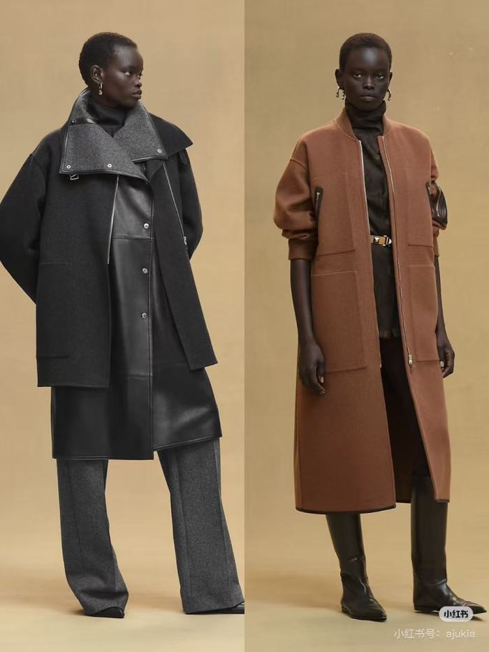 NIGO Hermes Women's Spring/Fall Four-Pocket Reversible Cashmere Zipper Solid Color Straight-Cut Long Coat Jacket Ngvp #nigo2584