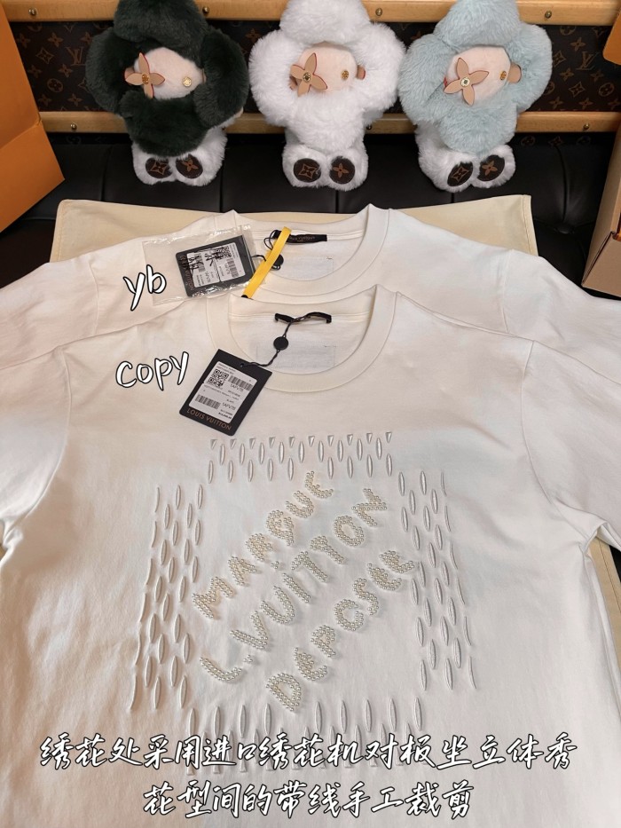 NIGO Louis Vuitton Men's Summer Solid Color Letter Beaded Embroidery Casual Round Neck Short Sleeve T-Shirt #nigo72342