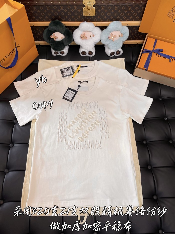 NIGO Louis Vuitton Men's Summer Solid Color Letter Beaded Embroidery Casual Round Neck Short Sleeve T-Shirt #nigo72342