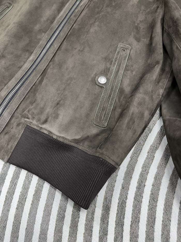 NIGO Tom Ford Men's Fall/Winter Casual Fashion Crew Neck Zipper Long Sleeve Baseball Leather Jacket #nigo79296