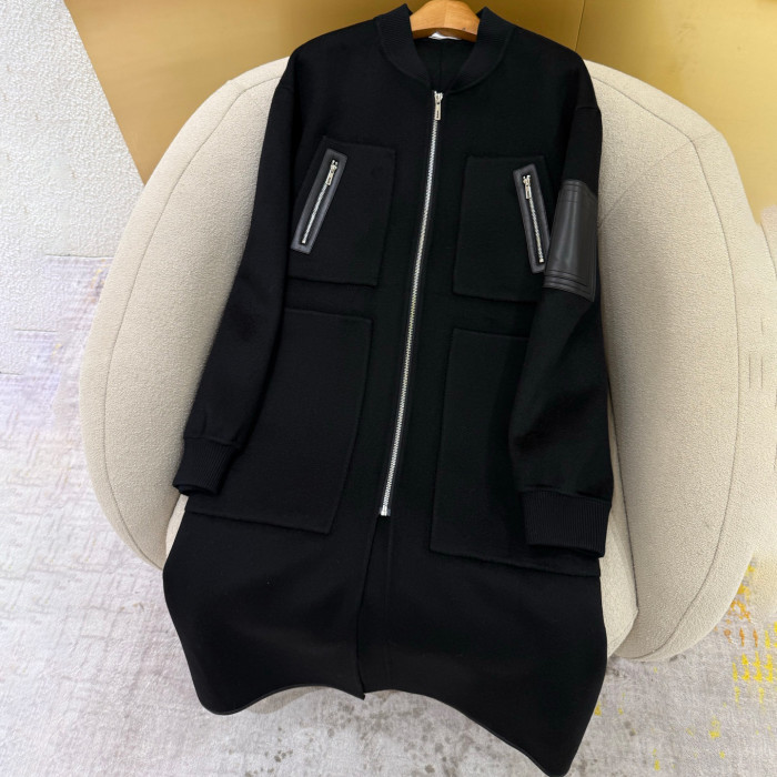 NIGO Hermes Women's Spring/Fall Four-Pocket Reversible Cashmere Zipper Solid Color Straight-Cut Long Coat Jacket Ngvp #nigo2584