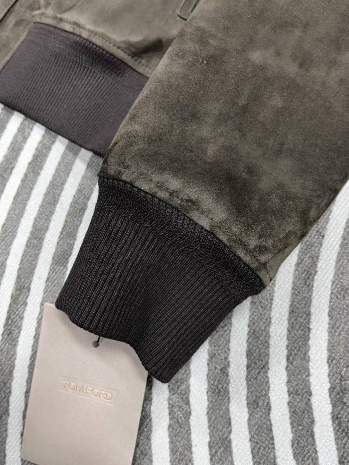 NIGO Tom Ford Men's Fall/Winter Casual Fashion Crew Neck Zipper Long Sleeve Baseball Leather Jacket #nigo79296