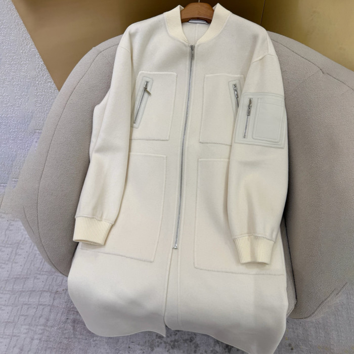 NIGO Hermes Women's Spring/Fall Four-Pocket Reversible Cashmere Zipper Solid Color Straight-Cut Long Coat Jacket Ngvp #nigo2584