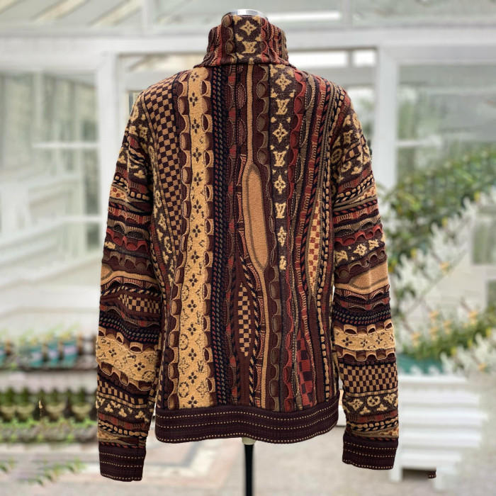 NIGO Louis Vuitton Men's And Women's Spring/fall Fashion Casual High Neck Pullover Half Zip Color Block Classic Print Sweatshirt #nigo79281