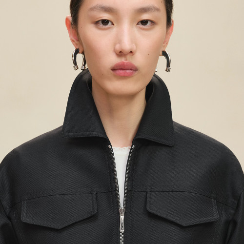 NIGO Hermes Women's Workwear-Style Fall/Winter Lapel Zipper Denim Short Jacket with Casual Solid-Color Mid-Length Pants Ngvp #nigo2587
