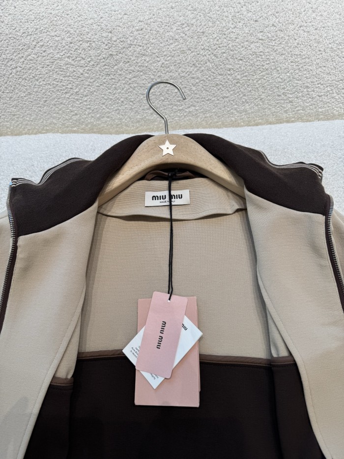 NIGO MiuMiu Women's Spring/Fall Fashion Casual Collared Zipper Color-Block Cardigan Jacket #nigo79326