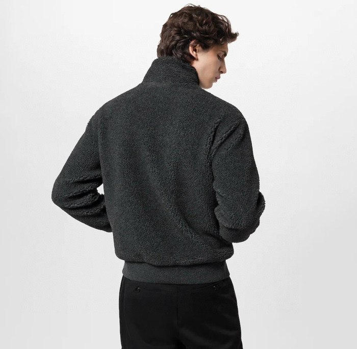 NIGO Louis Vuitton Men's Winter Fashion Casual High Neck Zipper Solid Color Fleece Jacket #nigo79325