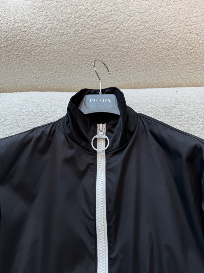 NIGO Prada Women's Spring/Fall Fashion Casual High Neck Zipper Jacket with Elastic Waist Zipper Half Skirt Suit Set #nigo79313