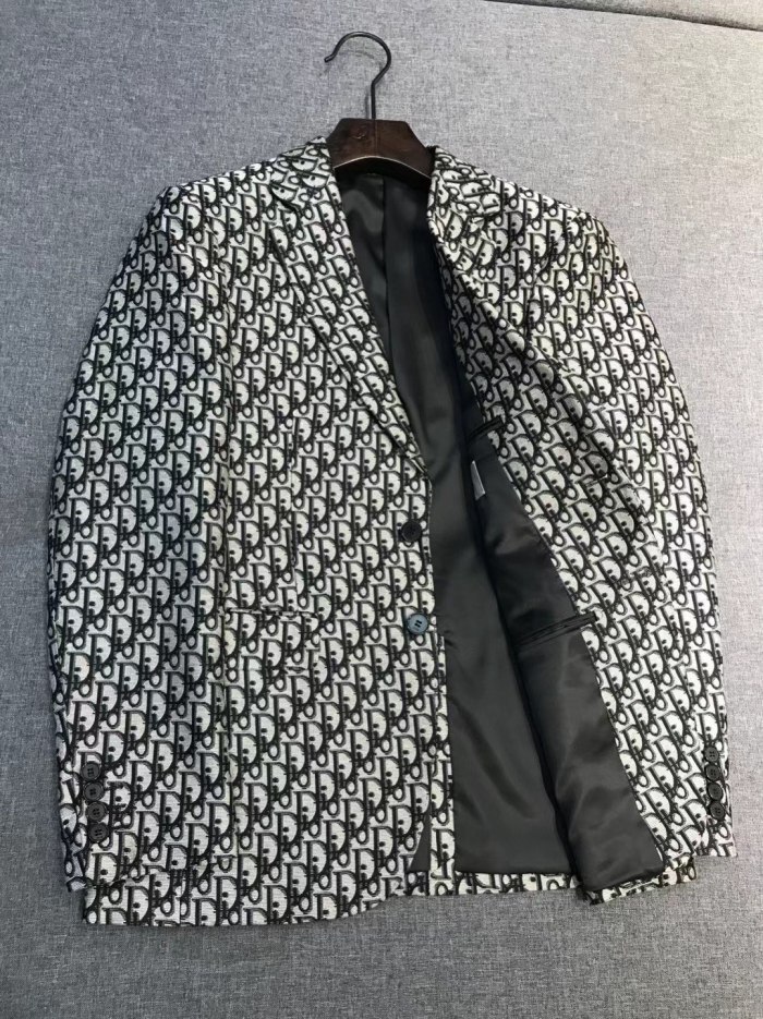 NIGO Dior Men's Fall/Winter Fashion Classic V Neck Single Breasted Jacquard Suit Jacket #nigo79329