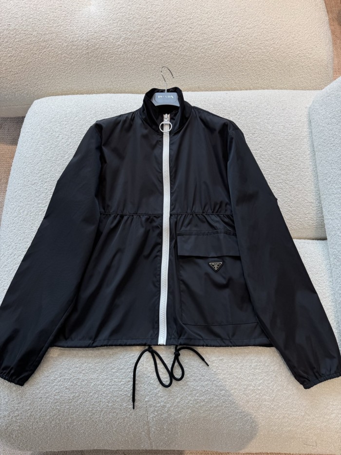 NIGO Prada Women's Spring/Fall Fashion Casual High Neck Zipper Jacket with Elastic Waist Zipper Half Skirt Suit Set #nigo79313