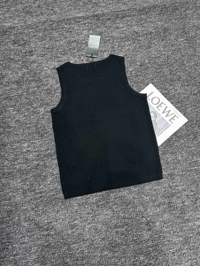NIGO SAINT LAURENT CASSANDR Women's Spring/Summer Fashion Casual Crewneck Pullover Ribbed Cotton Logo Embroidered Tank Top Vest #nigo79359