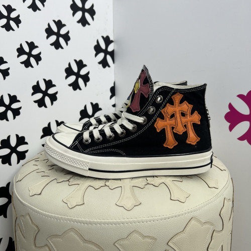 NIGO Chrome Hearts x Converse Men's And Women's Spring/fall Fashion Casual Round Toe Lace Up Flat High Top Canvas Sneakers Shoes #nigo79323