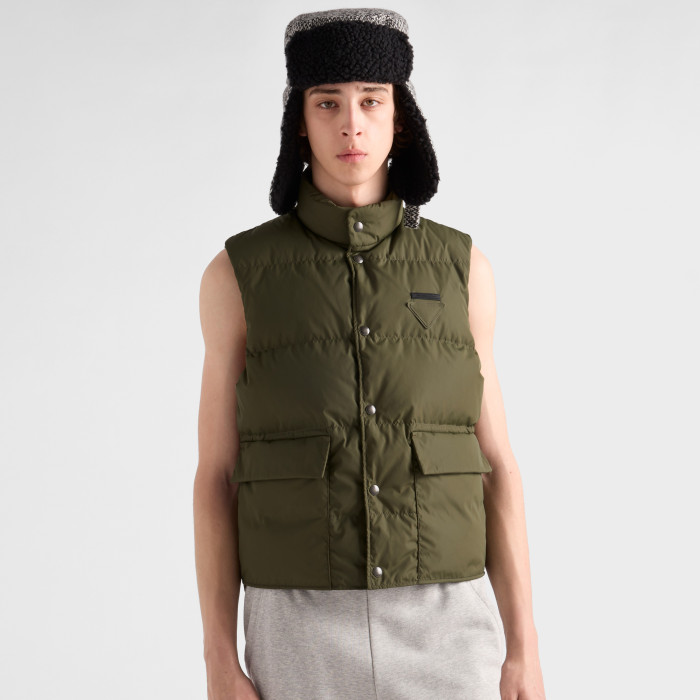 NIGO Prada Men's Fall/Winter Fashion Casual High Neck Single Button Solid Color Logo Triangle Patch Decorated Vest #nigo79331