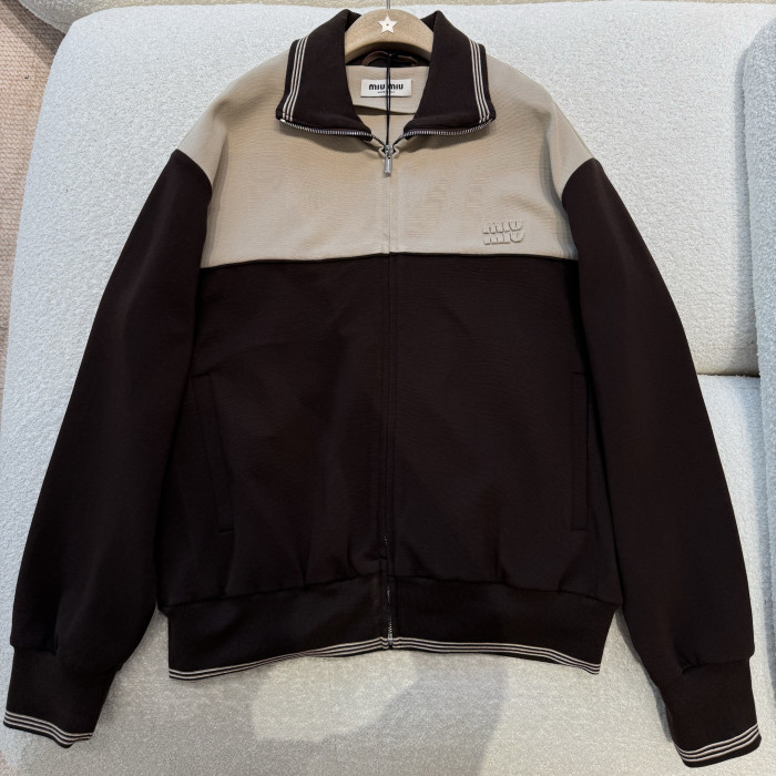 NIGO MiuMiu Women's Spring/Fall Fashion Casual Collared Zipper Color-Block Cardigan Jacket #nigo79326