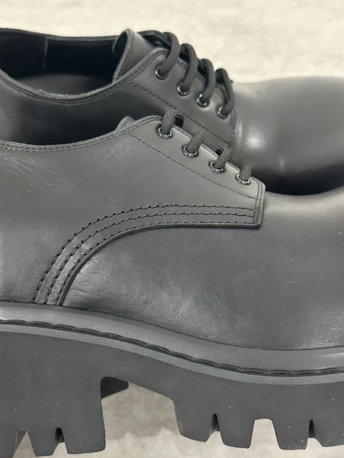 NIGO Balenciaga STOMPER Men's Spring/Fall Fashion Classic Round Toe Lace Up Chunky Heel Brogues Derby Shoes #nigo79321
