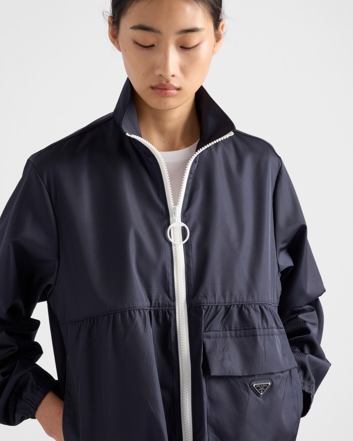 NIGO Prada Women's Spring/Fall Fashion Casual High Neck Zipper Jacket with Elastic Waist Zipper Half Skirt Suit Set #nigo79313