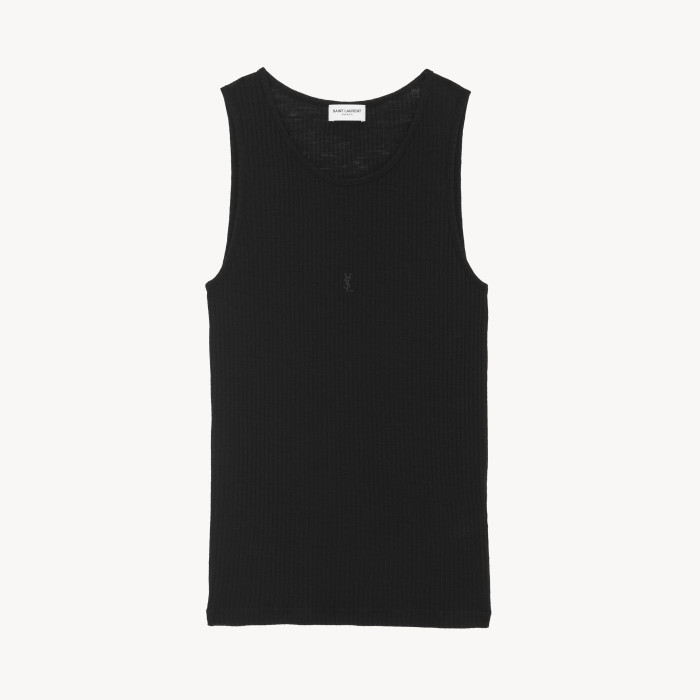 NIGO SAINT LAURENT CASSANDR Women's Spring/Summer Fashion Casual Crewneck Pullover Ribbed Cotton Logo Embroidered Tank Top Vest #nigo79359