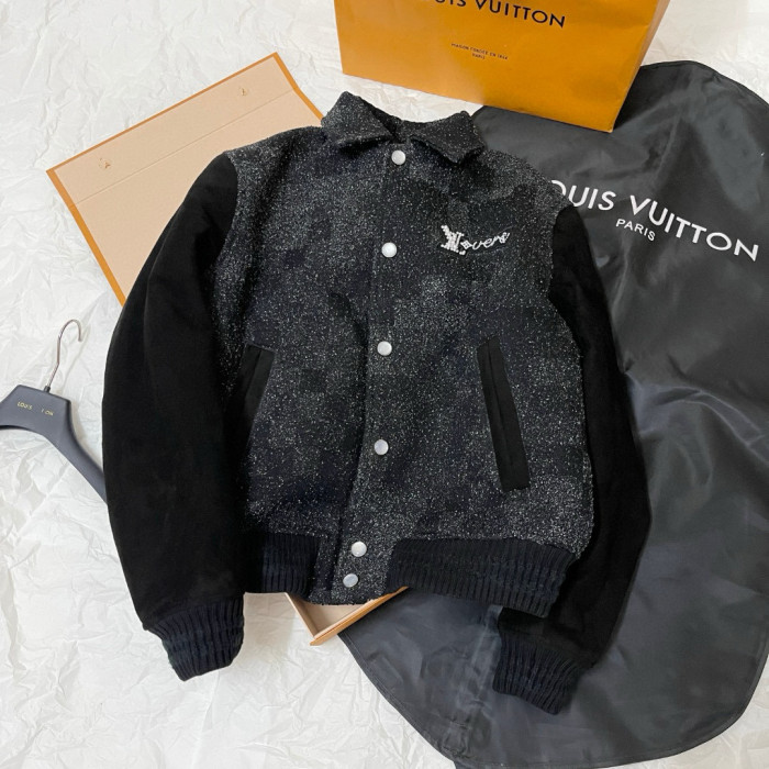 NIGO Louis Vuitton Men's Fall/Winter Fashion Casual Lapel Single Breasted Handcrafted Pearl Leather Plaid Jacket #nigo79324