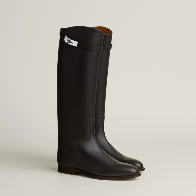 NIGO Hermes Jumping Women's Fall/Winter Fashion Classic Solid Color Round Toe Leather Kelly Buckle Classic Riding Boots Shoes #nigo79333