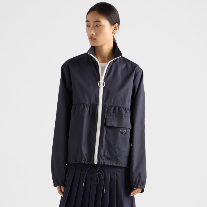 NIGO Prada Women's Spring/Fall Fashion Casual High Neck Zipper Jacket with Elastic Waist Zipper Half Skirt Suit Set #nigo79313