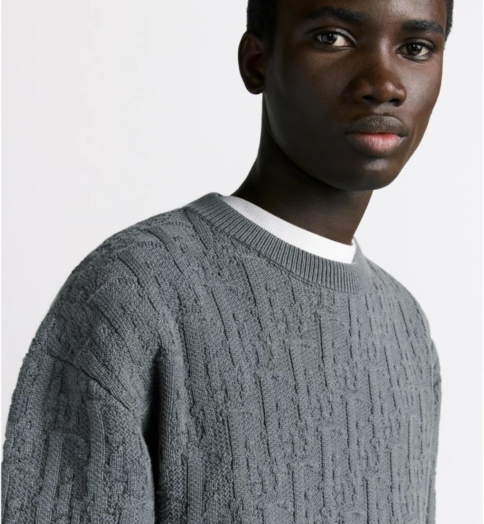NIGO Dior Men's Fall/Winter Fashion Casual Crewneck Pullover Solid Jacquard Sweater #nigo79314