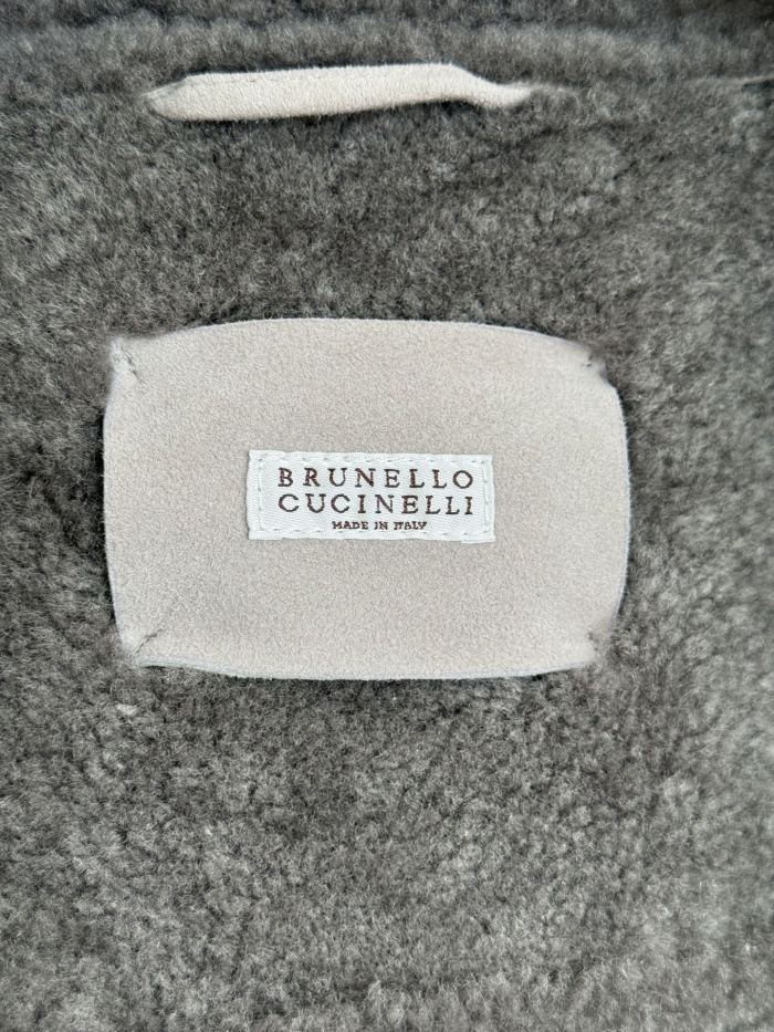 NIGO Brunello Cucinelli Men's Fall/Winter Vintage Jacket Solid Color Single-Breasted Fur Collar Suede Slim Fit Coat Ngvp #nigo2592