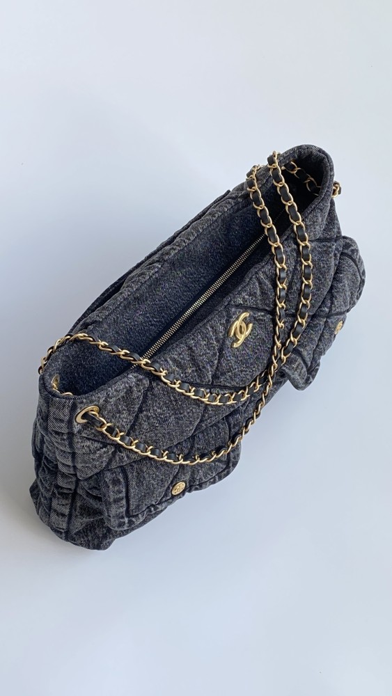 NIGO Chanel Women's Fashion Classic Solid Color Logo Denim Quilted Tote Shoulder Chain Bag Bags #nigo79349