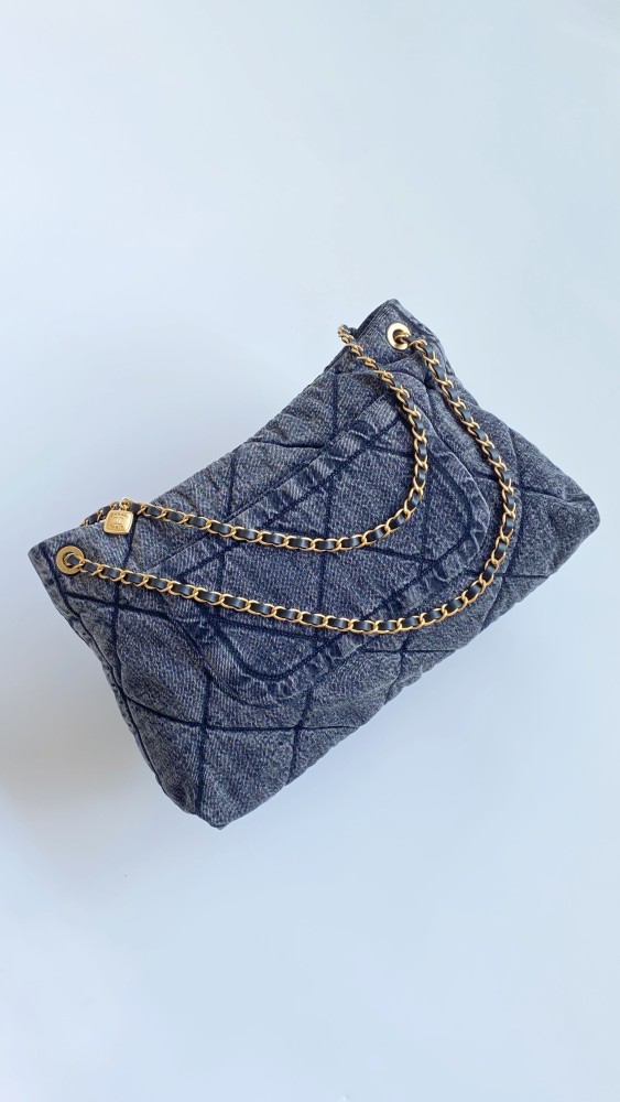 NIGO Chanel Women's Fashion Classic Solid Color Logo Denim Quilted Tote Shoulder Chain Bag Bags #nigo79349