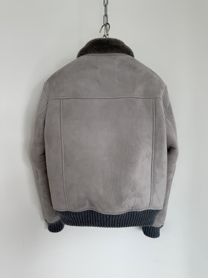 NIGO Brunello Cucinelli Men's Fall/Winter Vintage Jacket Solid Color Single-Breasted Fur Collar Suede Slim Fit Coat Ngvp #nigo2592