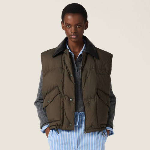 NIGO MiuMiu Women's Fall/Winter Fashion Casual Lapel Single Button Waist Tapered Sleeveless Down Vest #nigo79337
