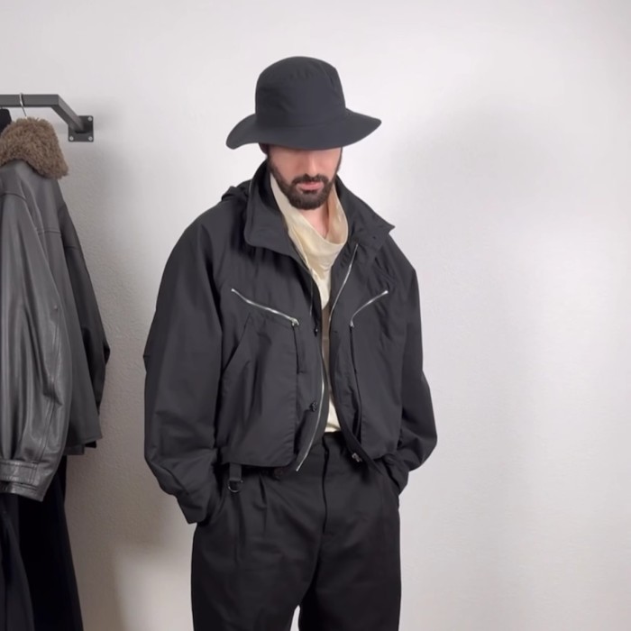 NIGO Lemaire Men's Fall And Winter Black Simple Loose Silhouette Paratrooper Workwear Zipper Jacket Tide Ngvp #nigo2636